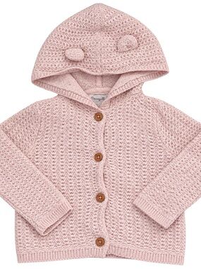 Tommy Bahama Baby Blush Pink Hooded Knit Cardigan 18M